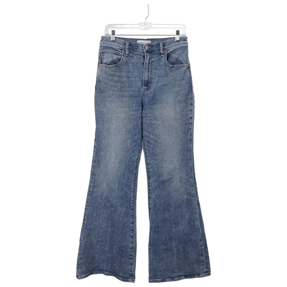 Abercrombie & Fitch The Flare Jeans 30/10S Blue Ultra High Rise Cotton Blend